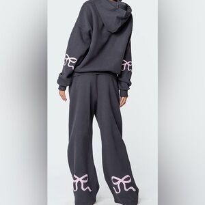 Edikted Bonney Bow Detail Hoodie and Pants Set